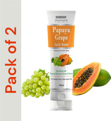 DOOMSDAY Papaya Grape |Makes Skin Brighter & Lustrous face wash Face Wash(200 ml)