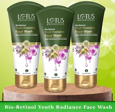 Lotus Botanicals Bio-Retinol Youth Radiance  ( Pack of 3 ) ( 100ml * 3pc ) Face Wash(300 ml)