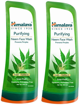 HIMALAYA Neem & Turmeric Extracts Prevents Pimple  (300ml) Pack of 2 Face Wash(600 ml)