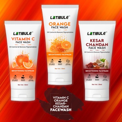 Latibule Vitamin C,Orange & Kesar Chandan FaceWash For Skin Dark Spots & Skin Whitening Facewash,Deep Cleansing,Refreshing face wash Face Wash(150 ml)