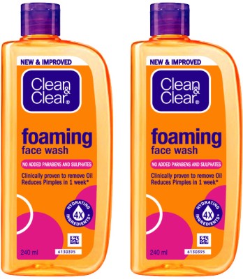 Clean & Clear Foaming Face wash 480ml| Clinically proven| Pimple & Acne removal Face Wash(480 ml)