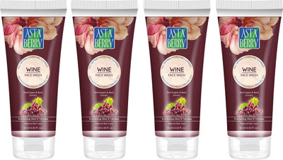 ASTABERRY Wine - (Pack of 4) 4*60ml Face Wash(240 ml)