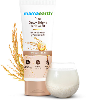 Mamaearth Rice Dewy Bright  With Rice Water & Niacinamide for Glass Skin | Face Wash(200 ml)