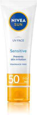NIVEA Sunscreen - SPF 50 Sensitive, UVA UVB, No Skin Irritation, No white cast, For Men & Women(50 ml)