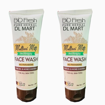 DL MART BIO FRESH MULTANI MITTI FACEWASH PACK OF 2 Face Wash(100 ml)