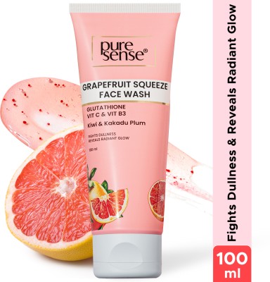 PureSense Grapefruit Squeeze Face Cleanser with Glutathione Vit C | Vit B3 Fights Dullness Face Wash(100 ml)