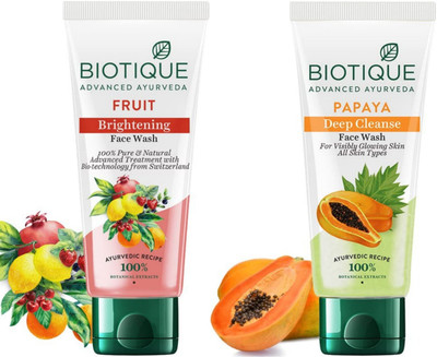 BIOTIQUE Fruit Brightening  150 ML & Papaya  150 ML Face Wash(300 ml)