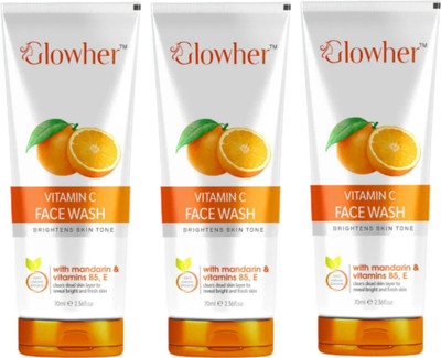 GLOWHER VITAMIN C LEMON FACEWASH WITH VITAMIN E & B5 FOR MEN & WOMEN PACK OF 3 Face Wash(210 g)