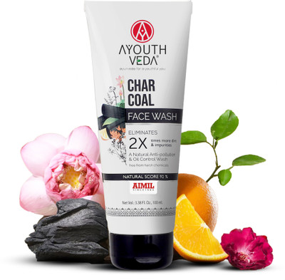 Ayouthveda Activated Charcoal  | Anti-Pollution, Deep Pore Cleaning & Oil Control Face Wash(100 ml)
