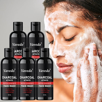 VAVEDO Charcoal  for Men & Women | Pimples & Acne Control with Oil Balance Face Wash(100 ml)