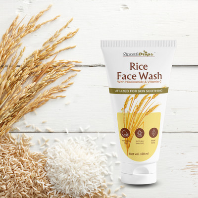 smartdrops Rice Facewash For Skin Lightning & Whitening For Daily Use, Suitable for All Skin Types Face Wash(100 ml)