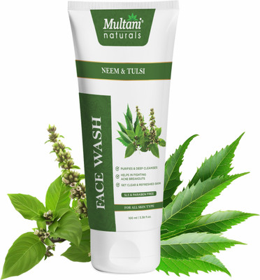Multani Naturals Neem & Tulsi I Antibacterial & Anti-Fungal I SLS & Paraben Free - Face Wash(100 ml)