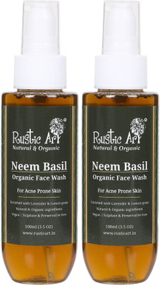 RUSTIC ART Neem Basil  100ml (pack of 2) Face Wash(200 ml)