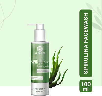 Alglaze Spirulina Face wash with Spirulina Algae & Flaxseed | Gently Cleanses | Improves Skin Texture Face Wash(110 g)
