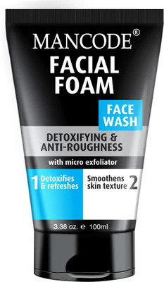 MANCODE Facial Foam for men skin Detoxifying & Anti Roughness with micro exfoliator scrub help to detox and get smoothens skin texture men Face Wash(100 ml)