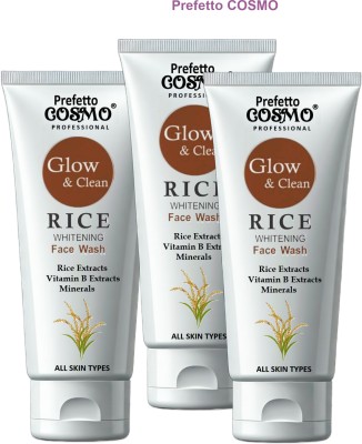 Prefetto COSMO Pack of 3 for Soft Skin & Clear Complexion Rice Face Wash(100 g)