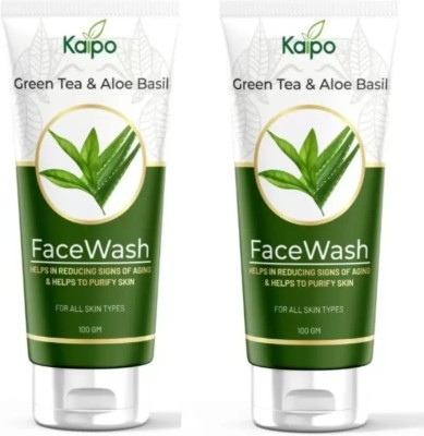 KEVA Kaipo Primium Green Tea & Aloe Basil  [ 100x3=300 Ml ] ( Pack Of -3 ) Face Wash(300 ml)