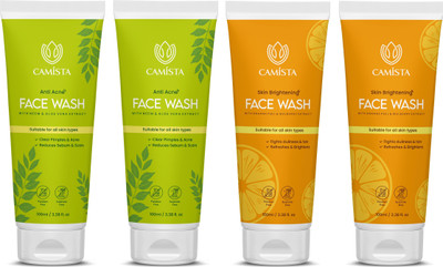CAMISTA Anti Acne With Neem & Aloe Vera Extract + Skin Brightening With Orange Peel & Mulberry Extract Face Wash(400 ml)