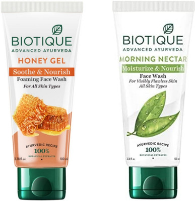 BIOTIQUE Honey 100ml & M Nectar 100ml Facewash Face Wash(200 ml)