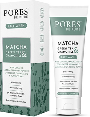 PORES BE PURE Matcha Green Tea & Chamomile Face Cleanser for Skin Soothing and Moisturizing | Face Wash(100 ml)