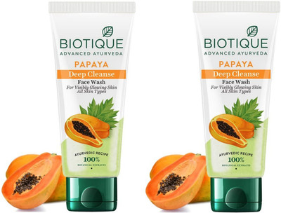 BIOTIQUE Papaya 150ml Facewash Set of 2 Face Wash(300 ml)