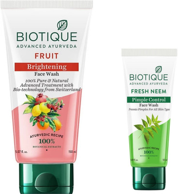 BIOTIQUE Fruit  150ml & Fresh Neem  50ml. Face Wash(200 ml)