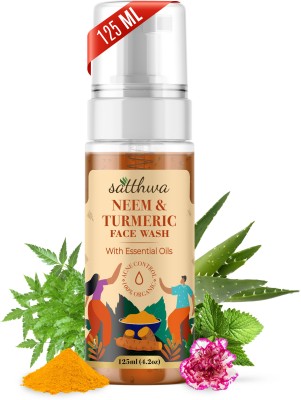 Satthwa Neem & Turmeric  For Acne & Pimples, Cleanses and Soothes the Skin Face Wash(125 ml)