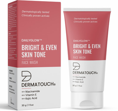 Dermatouch Bright & Even Tone with Niacinamide, Vitamin E and Kojic Acid Men & Women All Skin Types Face Wash(30 g)