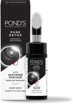 POND’s Pure Detox Foaming Brush Facewash For Clear Glow, Gentle Exfoliation, Deep Clean Face Wash (150 Ml) For Rs. 224 @ 50% off
