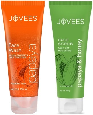 JOVEES Papaya for Deep Cleansing,Skin Brightening,Glow And Papay Honey Scrub Face Wash(240 g)