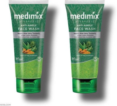 HERBLOOM Ayurvedic Anti Pimple Essential Herbs Pack of 2 Face Wash(200 ml)