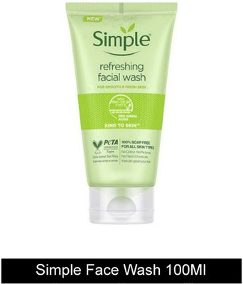 Simple Kind to Skin Refreshing Soap Free All day smooth face wash Face Wash(100 ml)