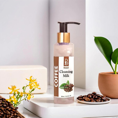 Beleza professional Coffee Cleansing Milk | Deep Cleanser with Coffee Extract for Glowing Skin | Paraben & Sulphate Free Face Wash(300 ml)
