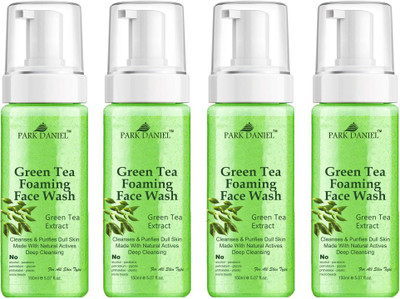 PARK DANIEL Natural Green Tea Foaming  For Deep Cleansing Combo of 4 150 ML(600 ML) Face Wash(600 ml)