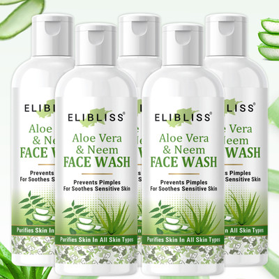 ELIBLISS Refresh Neem Face wash for All Skin Types with Neem Extracts  Pack of 5 Face Wash(250 ml)