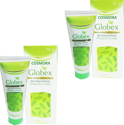 COSMORA GLOBEX NEEM & ALOEVERA FACEWASH FOR DEEP CLEANSING & PURIFYING SKIN PACK OF - 70g x 2 Face Wash(140 g)