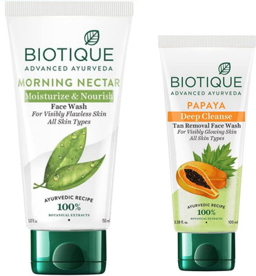 BIOTIQUE M Nectar 150ml & Papaya 100ml Facewash Face Wash(250 ml)
