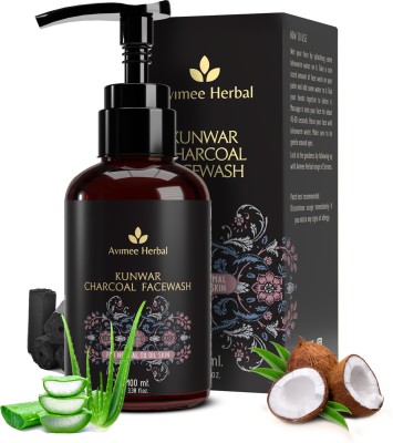Avimee Herbal Kunwar Charcoal Facewash | Oil & Dust Free Skin | Activated Charcoal | 100ml Face Wash(100 ml)