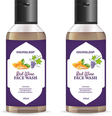 digitalzap Red Wine  improves skin moisture and elasticity(PACK OF 2 ) Face Wash(200 ml)