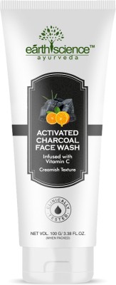 Earth Science Ayurveda Charcoal with Vitamin C  for Remove Dead Skin Cells ,Acne ,Glowing Skin Face Wash(100 g)
