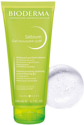 BIODERMA Gel Moussant Actif Intense Purifying Cleansing Foaming Gel Face Wash(200 ml)