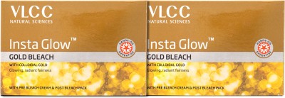 VLCC Insta Glow Gold Bleach For Instant Fairness & Glowing Skin (Pack of 2)(2 x 60 g)