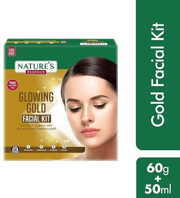 Nature's Essence Glowing Gold Facial Kit 60g + 50ml(4 x 27.5 g)