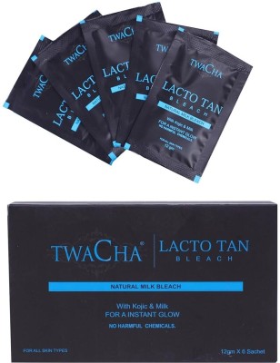 TWACHA Lacto Tan Bleach With Kojic & Milk | Give Radiant Complexion 6 × 12G -(72 g)