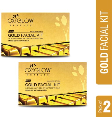 OXYGLOW Gold Facial Kit for Instant Bright & Glowing Skin(2 x 50 g)