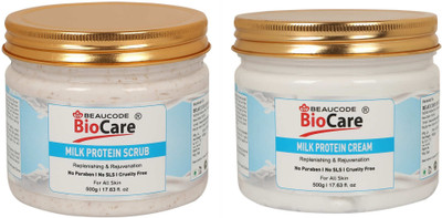 BEAUCODE BioCare Milk Protein Facial Kit Cream and Scrub(2 x 500 ml)