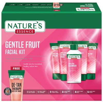 Nature's Essence Gentle Fruit Facial Kit WITH DE TAN WIPE OFF MASK - 400G+200ML(400 g)