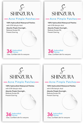 Shinzura Acne Pimple Patches - 36 Hydrocolloid, Waterproof & Invisible (Pack of 4)(4 x 5 g)