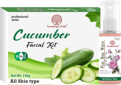 Soundarya Herbs Cucumber Facial Kit With free Gulab jal(140 g)
