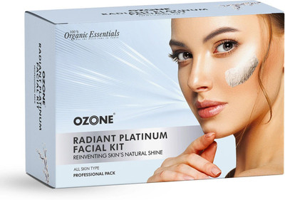 OZONE Radiant Platinum Facial Kit | Radiant, Youthful Skin | 6 Easy Steps | Single Use(75 g)